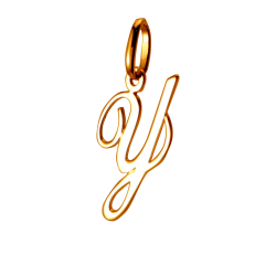 Pendentif alphabet en or jaune, lettre Y