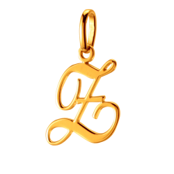 Pendentif alphabet en or jaune, lettre Z