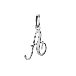 Pendentif alphabet en or gris, lettre A