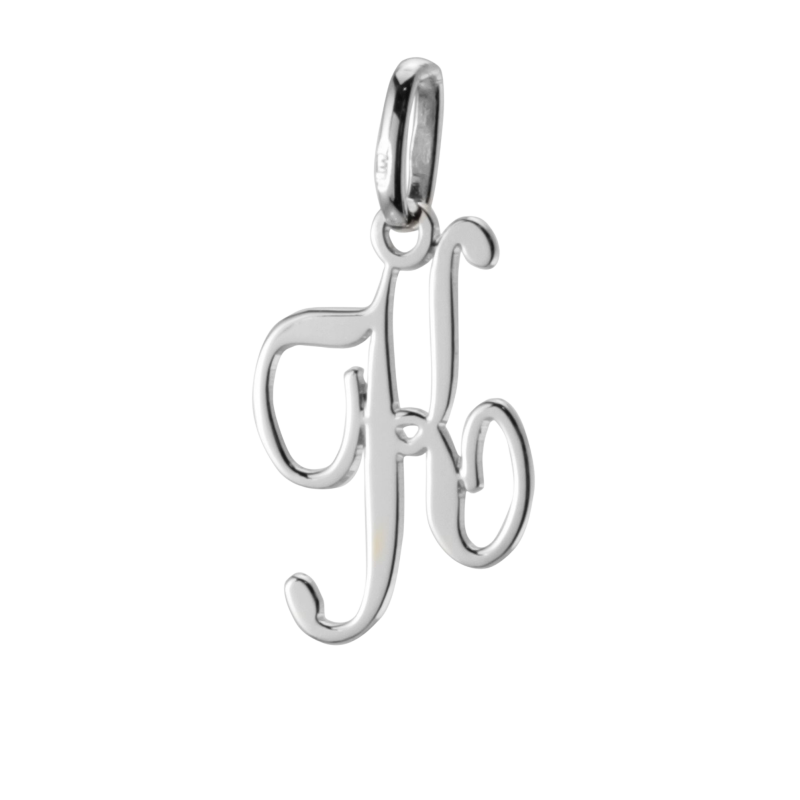 Pendentif alphabet en or gris, lettre K
