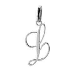 Pendentif alphabet en or gris, lettre L