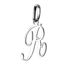 Pendentif alphabet en or gris, lettre R