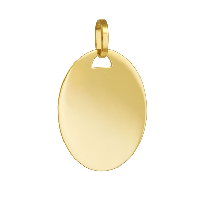 Pendentif en or jaune, plaque ovale