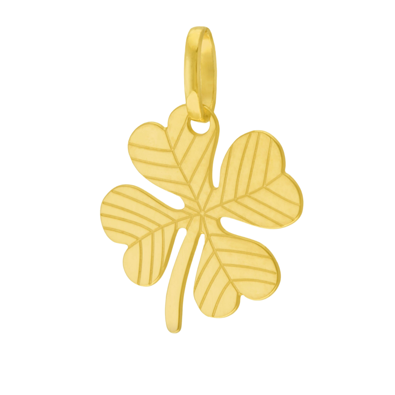 Pendentif en or jaune, trèfle
