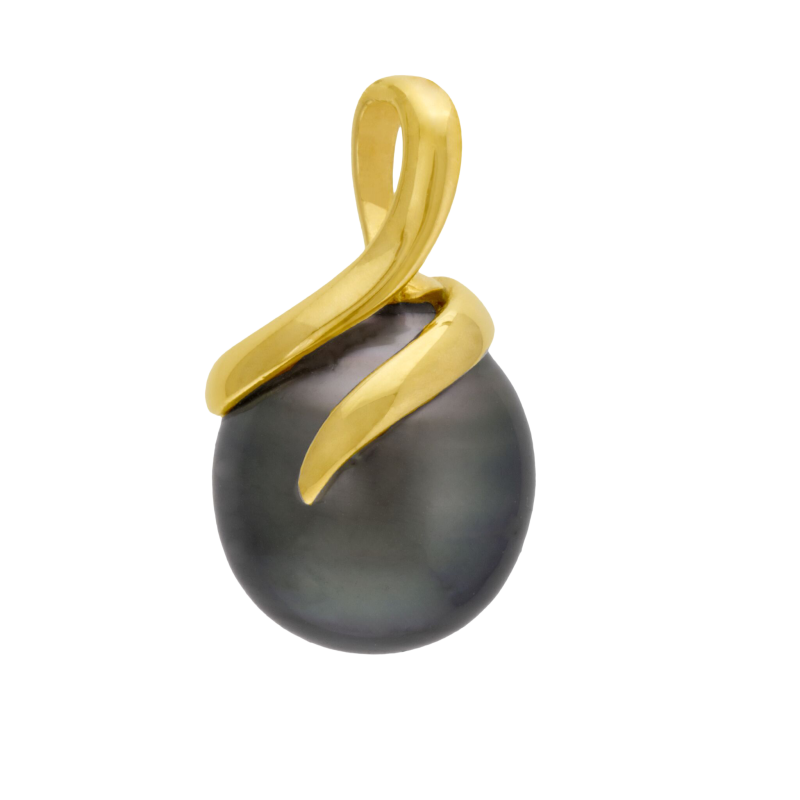 Pendentif en or jaune et perle de culture de Tahiti