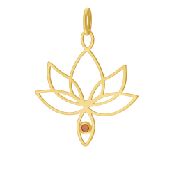Pendentif en or jaune et oxyde de zirconium rouge