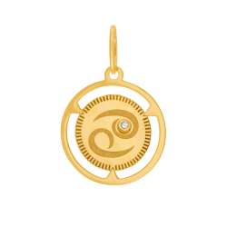 Pendentif zodiaque en or jaune et diamant, cancer