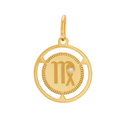 Pendentif zodiaque en or jaune et diamant, vierge