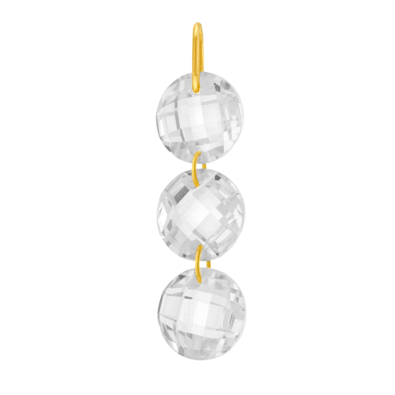 Pendentif en or jaune et oxydes de zirconium
