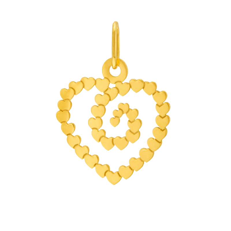 Pendentif en or jaune, coeurs