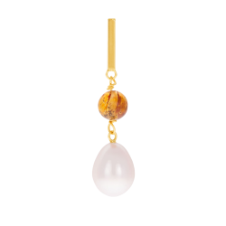 Pendentif en or jaune, perle de culture et ambre