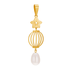 Pendentif en or jaune et perle de culture