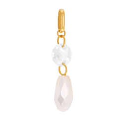 Pendentif en or jaune, oxyde de zirconium et nacre