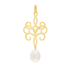 Pendentif en or jaune et perle de culture