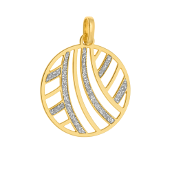 Pendentif en or jaune et laque pailletée