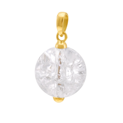 Pendentif en or jaune et quartz givré