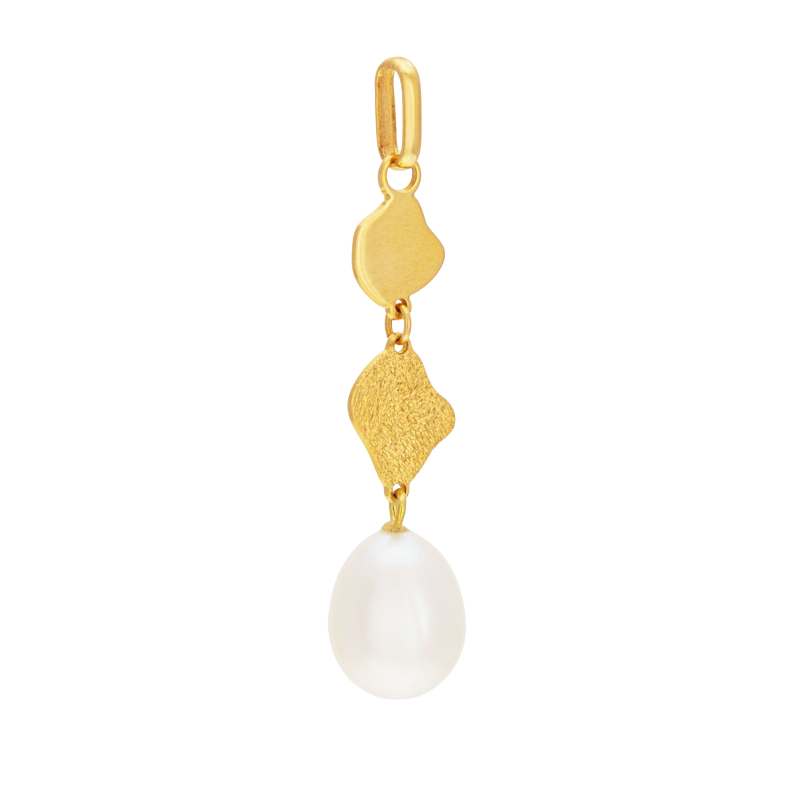 Pendentif en or jaune et perle de culture