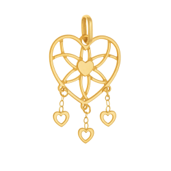 Pendentif en or jaune, coeurs