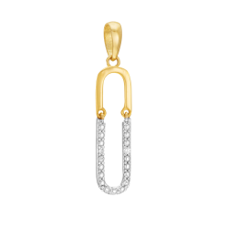 Pendentif or jaune, rhodié et diamants