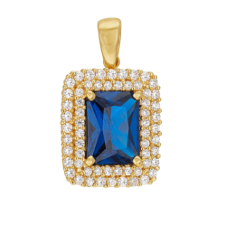 Pendentif en or jaune et oxydes de zirconium 
