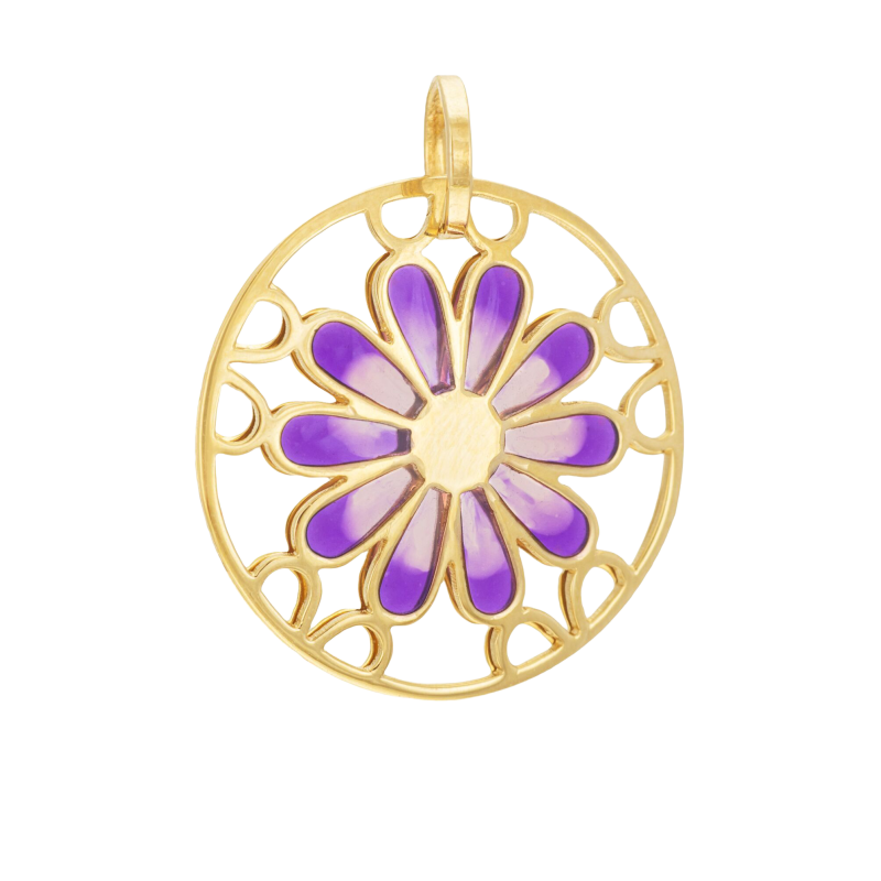 Pendentif en or jaune et laque