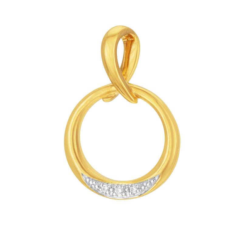 Pendentif en or jaune et rhodié et diamants