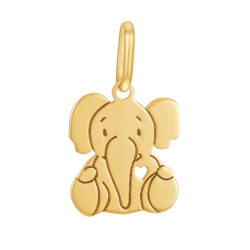 Pendentif en or jaune, éléphant