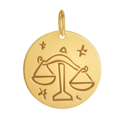 Médaille zodiaque en or jaune, balance