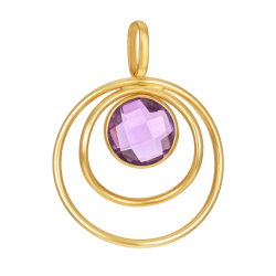 Pendentif en or jaune et améthyste