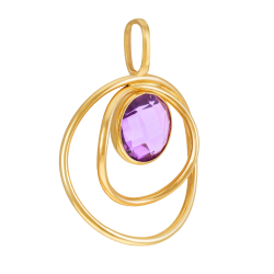Pendentif en or jaune et améthyste