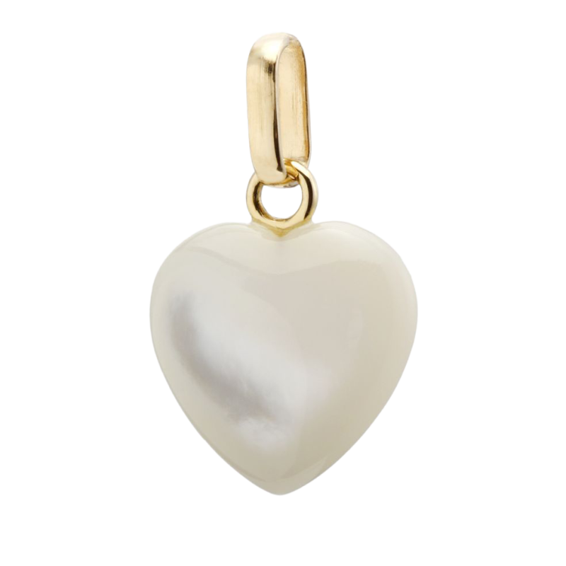 Pendentif or jaune, coeur en nacre