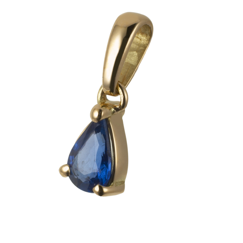 Pendentif en or jaune et saphir