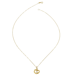 Collier en or jaune et oxydes de zirconium