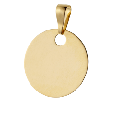 Pendentif plaque ronde en or jaune