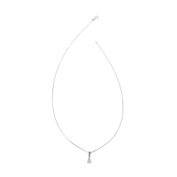 Pendentif en or gris et oxydes de zirconium sur chaine maille venitienne