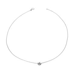 Pendentif en or gris et diamants sur chaine maille forçat
