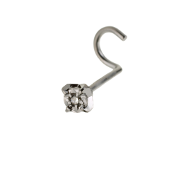 Piercing de nez en or gris et diamant