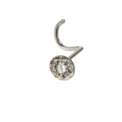 Piercing de nez en or gris et diamant