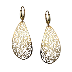 Boucles d'oreilles en or jaune, motifs ajourés