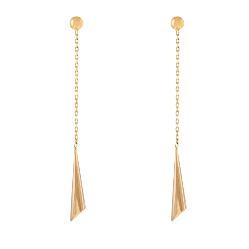 Boucles d'oreilles pendantes en or jaune