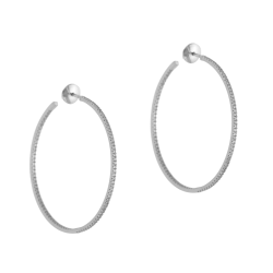 Créoles en or gris, diamants