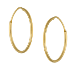 Créoles en or jaune, diamètre 16 mm, fil 10/10