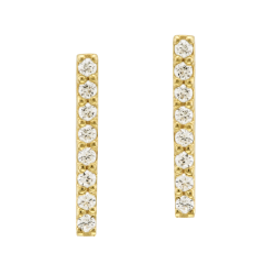 Boucles d'oreilles en or jaune et oxydes de zirconium, barrette