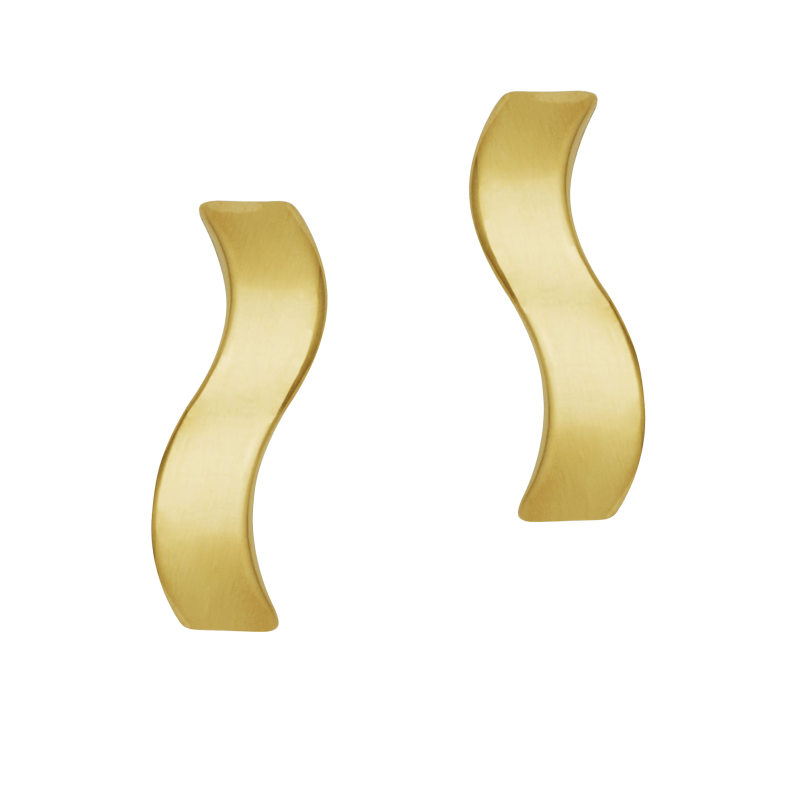 Boucles d'oreille en or jaune, vague