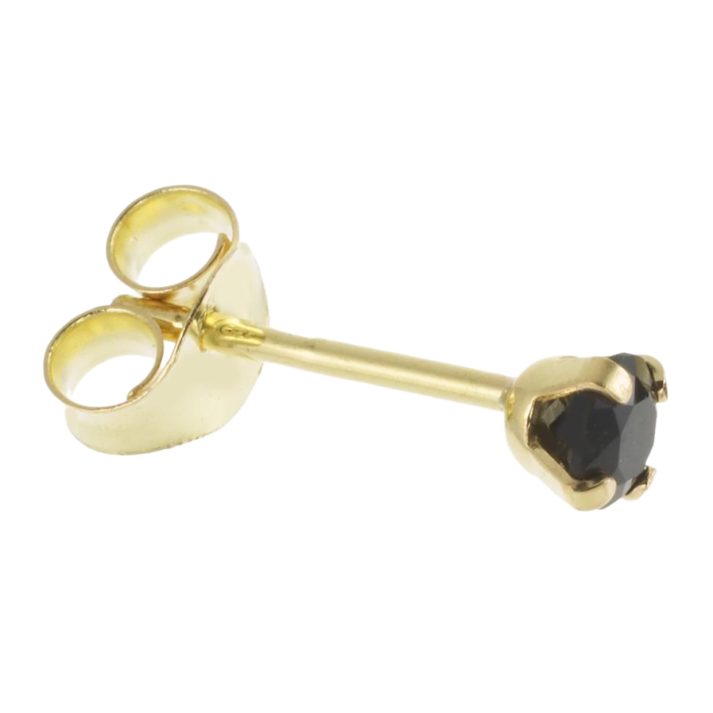 Boucles d'oreilles en or jaune, saphir 4 mm