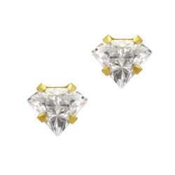 Boucles d'oreilles en or jaune, oxyde de zirconium