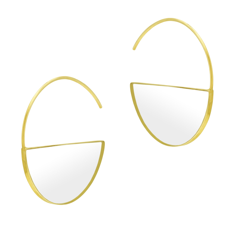 Boucles d'oreilles en or jaune et plexiglass
