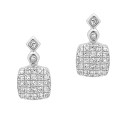 Boucles d'oreilles en or gris et diamants