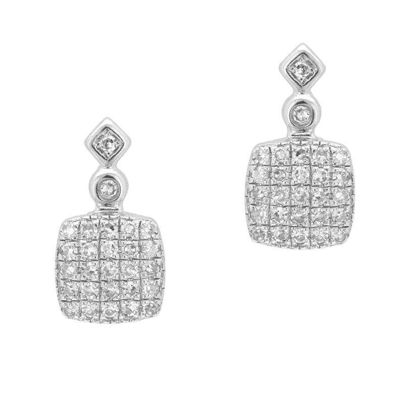 Boucles d'oreilles en or gris et diamants