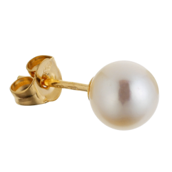 Boucles d'oreilles en or jaune, perle de culture d'eau douce.